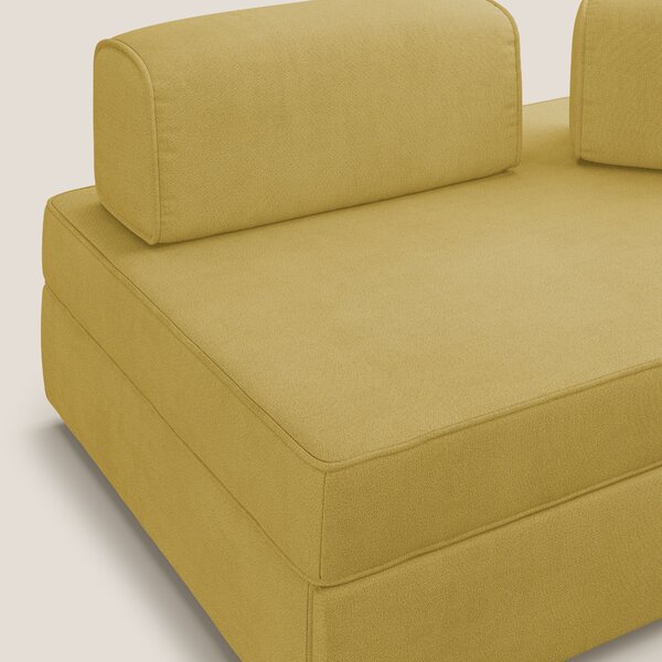 Liberty divano con pouf estraibile e schienali movibili in tessuto mor