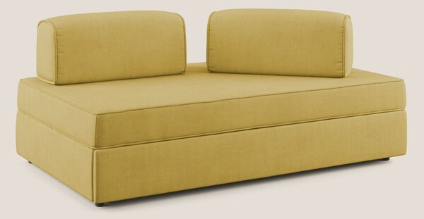 Liberty divano con pouf estraibile e schienali movibili in tessuto mor