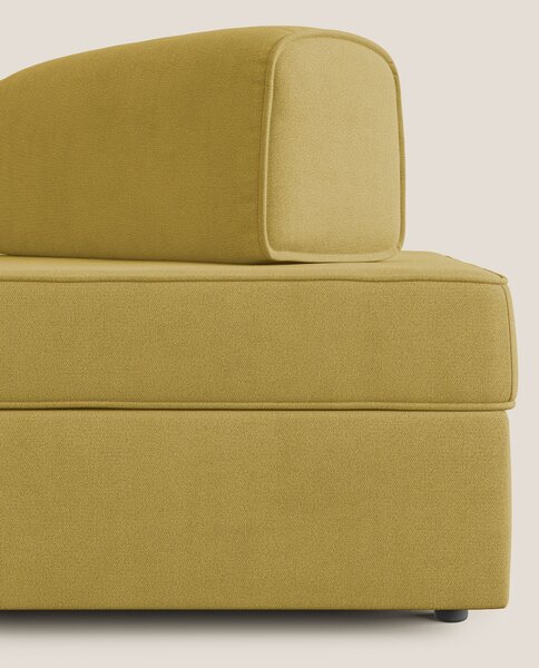 Liberty divano con pouf estraibile e schienali movibili in tessuto mor