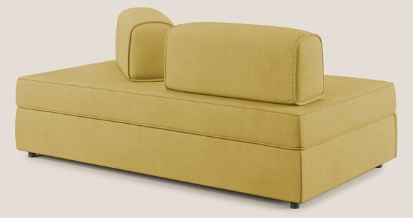 Liberty divano con pouf estraibile e schienali movibili in tessuto mor