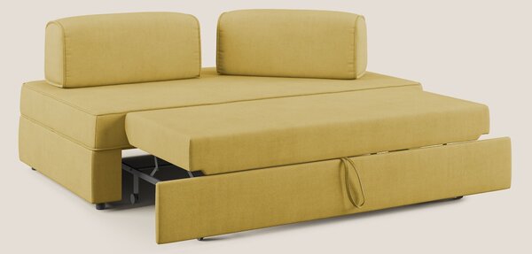 Liberty divano con pouf estraibile e schienali movibili in tessuto mor