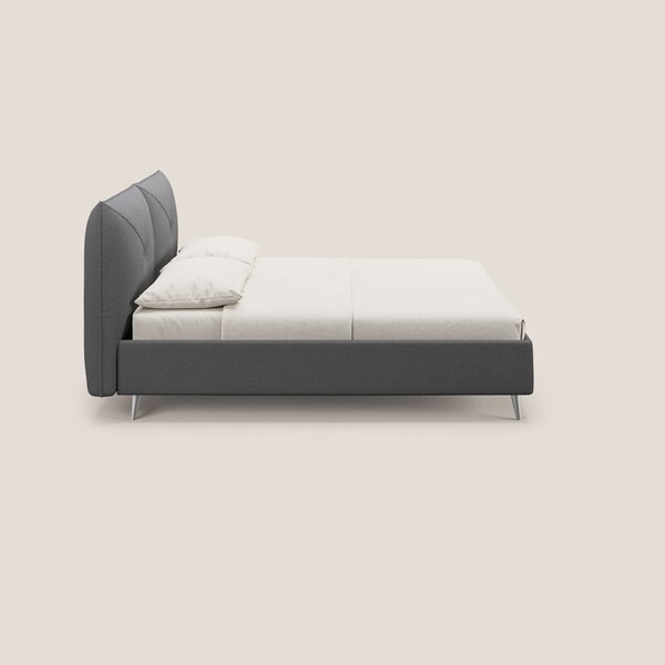 Adone letto imbottito contenitore a doppia pannellatura in bouclet imp