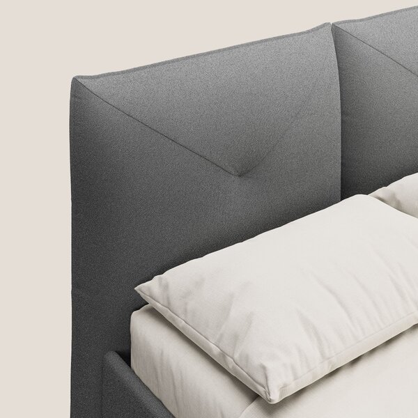 Adone letto imbottito contenitore a doppia pannellatura in bouclet imp