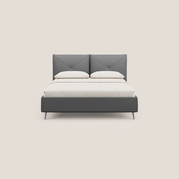 Adone letto imbottito contenitore a doppia pannellatura in bouclet imp