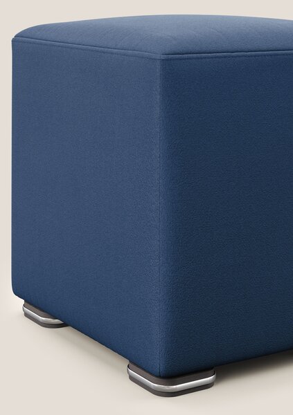 Cube pouf in microfibra smacchiabile T11 blu