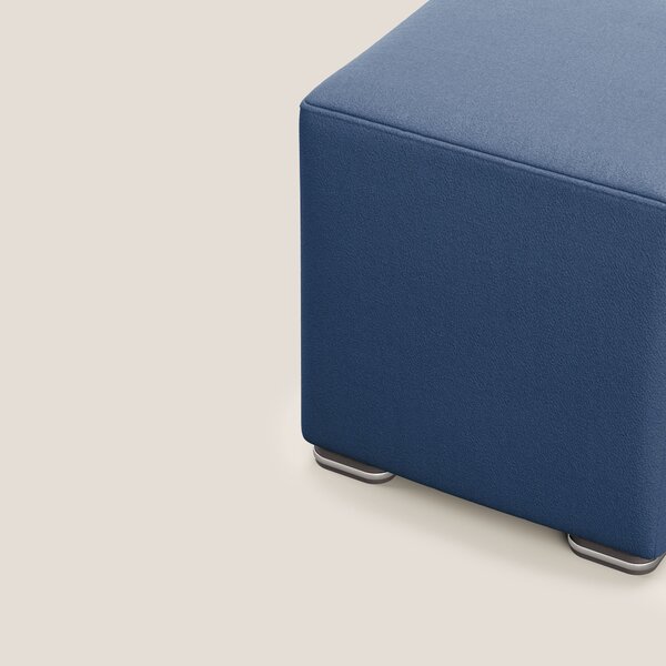 Cube pouf in microfibra smacchiabile T11 blu