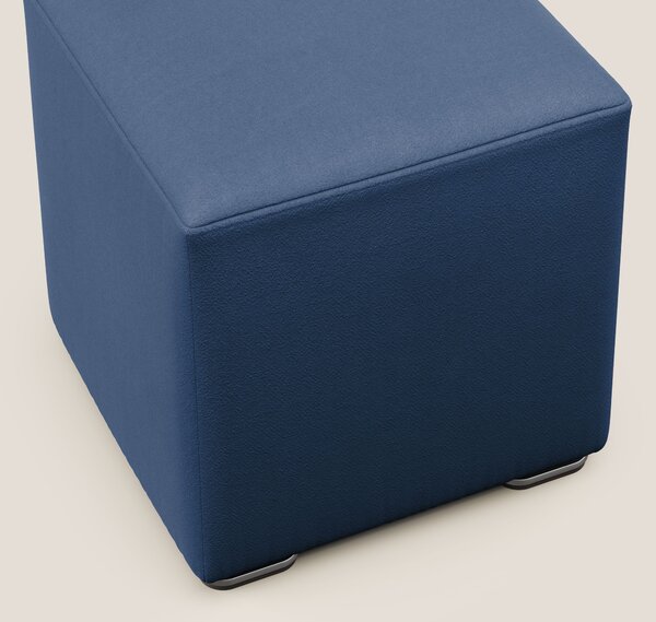 Cube pouf in microfibra smacchiabile T11 blu