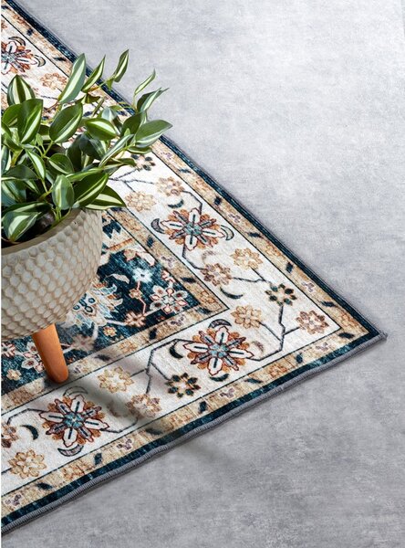 Tappeto blu 120x160 cm Saveh Blue Cream - Elle Decoration