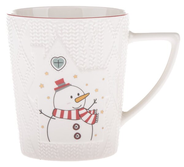 Tazza bianca in porcellana a tema natalizio 380 ml Snowman – Dakls