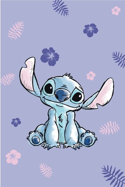 Coperta per bambini viola in microflanella 100x150 cm Lilo and Stitch – Jerry Fabrics
