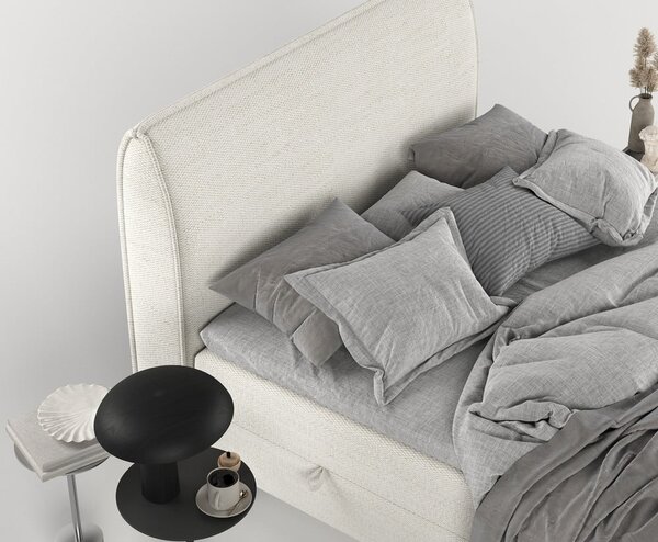 Letto boxspring crema con contenitore 200x200 cm Melba - Maison de Rêve