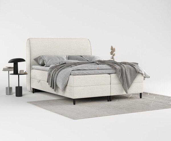Letto boxspring crema con contenitore 200x200 cm Melba - Maison de Rêve