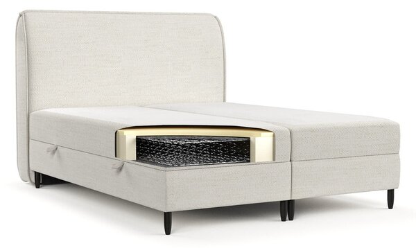 Letto boxspring crema con contenitore 200x200 cm Melba - Maison de Rêve