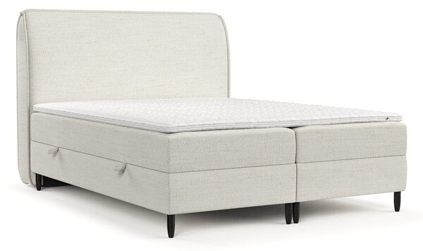 Letto boxspring crema con contenitore 200x200 cm Melba - Maison de Rêve