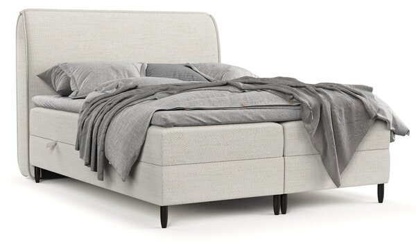 Letto boxspring crema con contenitore 200x200 cm Melba - Maison de Rêve