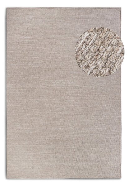 Tappeto beige tessuto a mano in lana 60x90 cm Pradesh Linen White - Elle Decoration