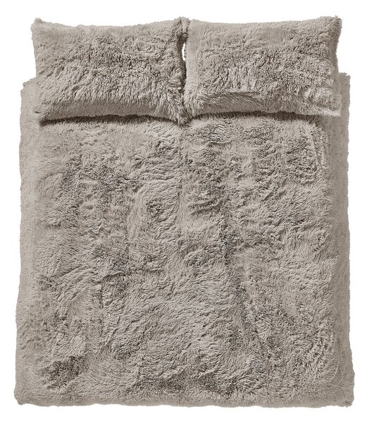Biancheria da letto singola marrone micro felpata 135x200 cm Cuddly - Catherine Lansfield