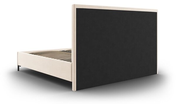 Letto matrimoniale imbottito beige con contenitore con griglia 180x200 cm Casey - Mazzini Beds