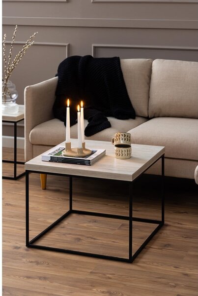 Tavolino beige con piano in marmo 60x60 cm Barossa - Actona