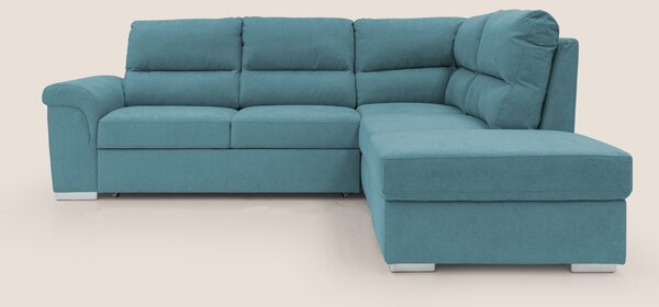 Minerva divano angolare con estraibile a cassettone e pouf contenitore