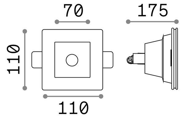 Faretto Ad Incasso Moderno Samba Square Gesso Bianco 1 Luce Gu10 D70Cm