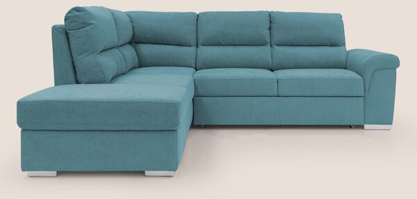 Minerva divano angolare con estraibile a cassettone e pouf contenitore