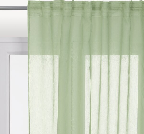 Tenda INSPIRE Voile Softy verde fettuccia e passanti 200 x 280 cm