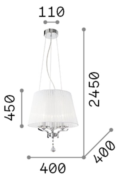 Lampadario Classico Pegaso Metallo Ottone 3 Luci E14