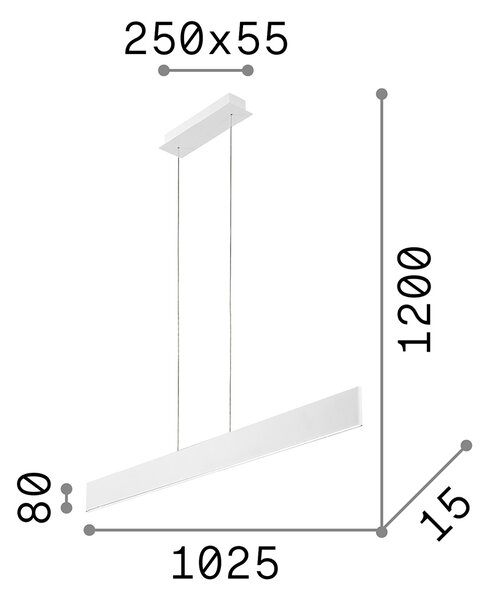 Sospensione Industrial-Minimal Desk Metallo Nero Led 32W 3000K Luce Calda