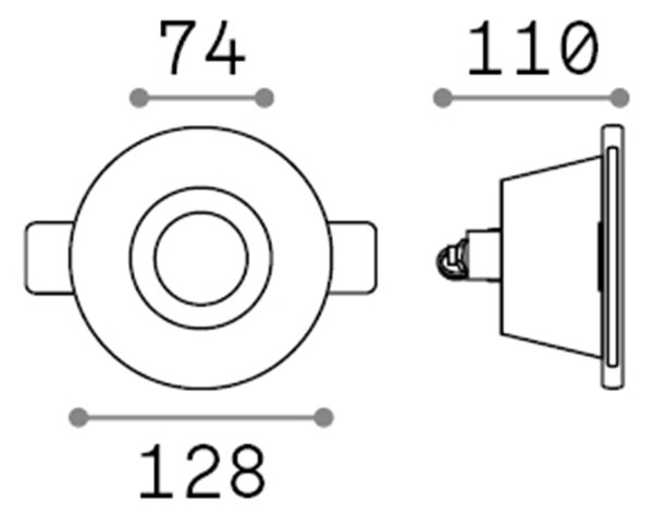 Faretto Ad Incasso Moderno Samba Gesso Bianco 1 Luce Gu10 D74Cm