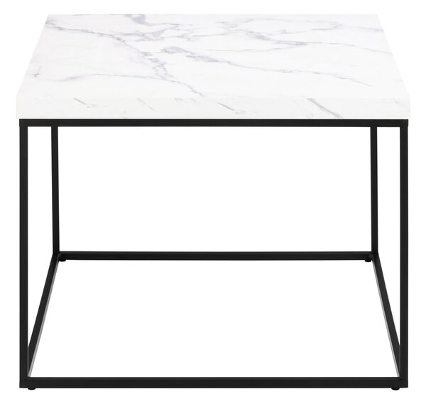 Tavolino bianco con piano in marmo 60x60 cm Barossa - Actona