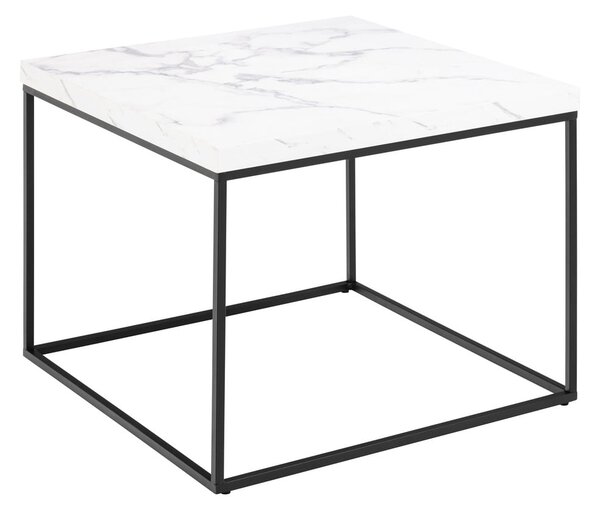 Tavolino bianco con piano in marmo 60x60 cm Barossa - Actona
