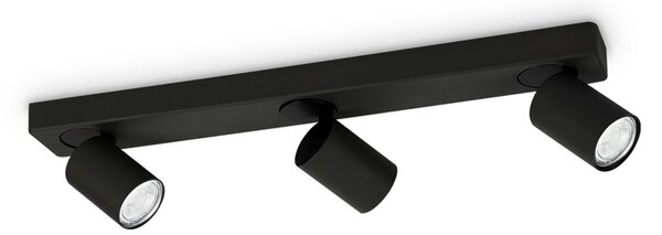 Plafoniera Moderna Rudy Metallo Nero 3 Luci 7W 3000K Luce Calda