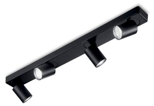 Plafoniera Moderna Rudy Metallo Nero 4 Luci 7W 3000K Luce Calda