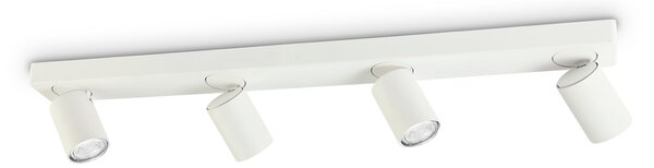 Plafoniera Moderna Rudy Metallo Bianco 4 Luci 7W 3000K Luce Calda