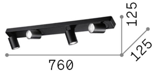 Plafoniera Moderna Rudy Metallo Bianco 4 Luci 7W 3000K Luce Calda