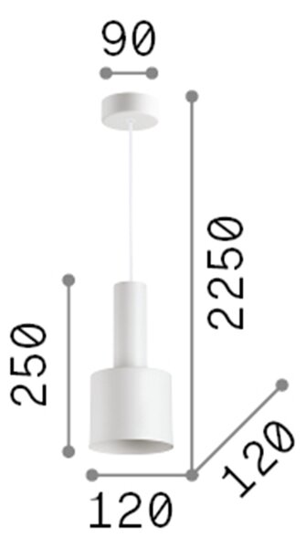 Sospensione Moderna Holly Metallo Bianco 1 Luce E27