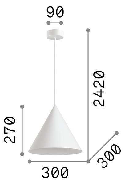 Sospensione Industrial-Minimal A-Line Metallo Nero 1 Luce E27