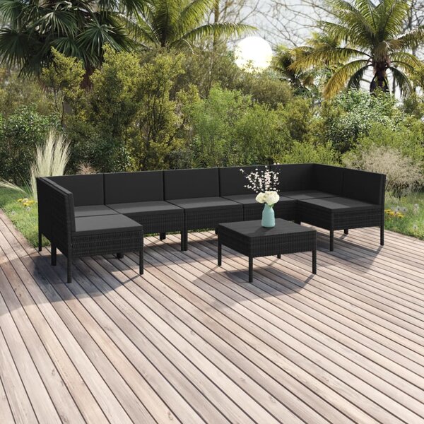 VidaXL Set Divani da Giardino 8 pz con Cuscini in Polyrattan