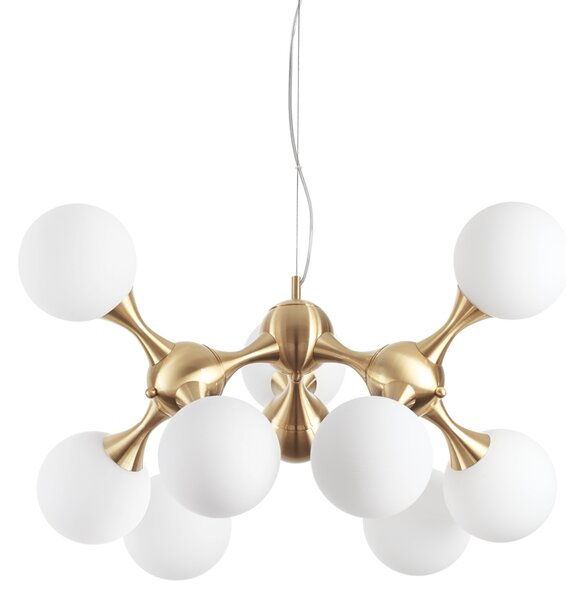 Sospensione Contemporanea Nodi Metallo Ottone 9 Luci E14