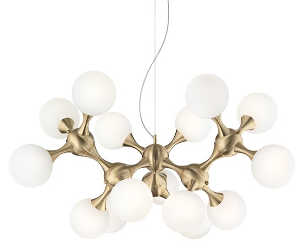 Sospensione Contemporanea Nodi Metallo Ottone 15 Luci E14