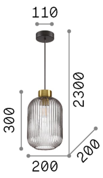 Sospensione Vintage-Decò Mint-3 Metallo Verde 1 Luce E27