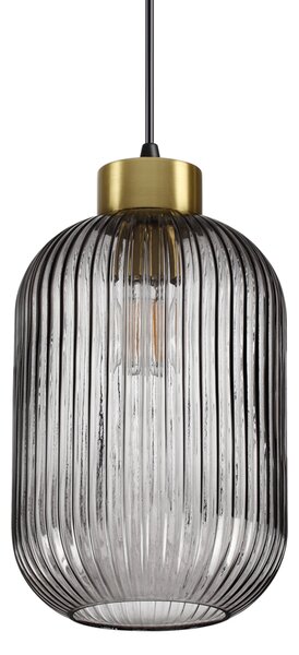 Sospensione Vintage-Decò Mint-3 Metallo Fumè 1 Luce E27