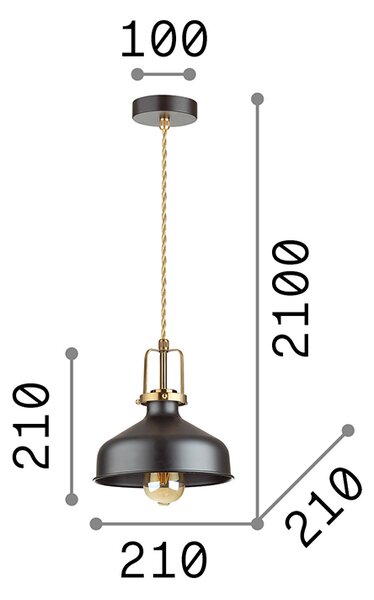 Sospensione Industrial-Minimal Eris-1 Metallo Bianco 1 Luce E27