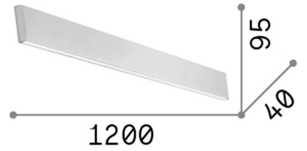 Applique Moderna Linus Alluminio Nero Led 32W 3000K Luce Calda