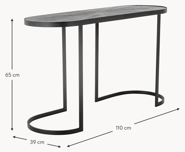 Consolle in metallo con piano in legno Carter