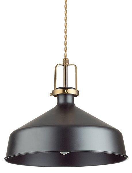 Sospensione Industrial-Minimal Eris-1 Metallo Nero 1 Luce E27