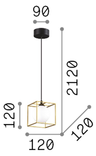 Sospensione Contemporanea Lingotto Metallo Ottone 1 Luce G9 3W 3000K Luce Calda