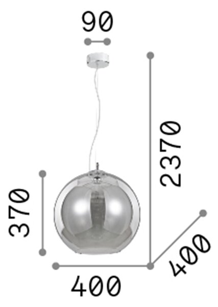 Sospensione Moderna Nemo Metallo Cromo Sfumato 1 Luce E27 D40Cm