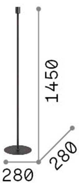 Piantane - Lampade Da Terra Set Metallo Nero 1 Luce E27